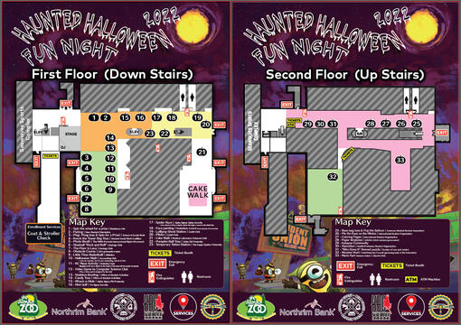 Haunted Halloween Fun Night 2022 Floor Map | UAA | Super A0 Print (36x51&quot;)