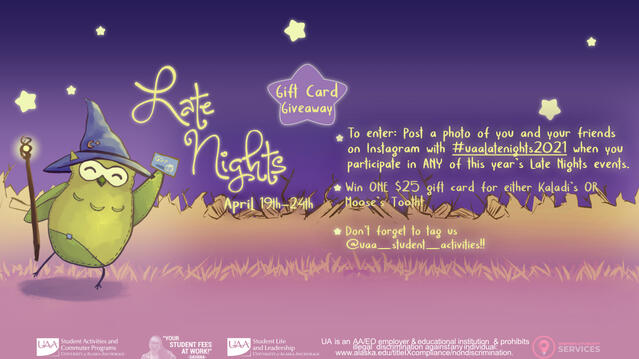 Late Nights 2020 | UAA | Facebook Event Image