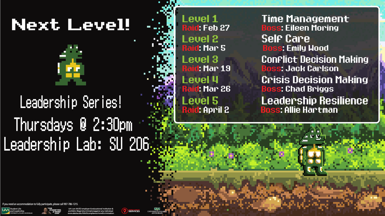 Next Level Leadership | UAA | Horizontal Digital Screen